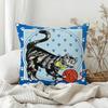 Vintage Cat and Canary Pillow Case Bedroom Sofa Living Room Backrest Decoration Square Cushion Nap Time