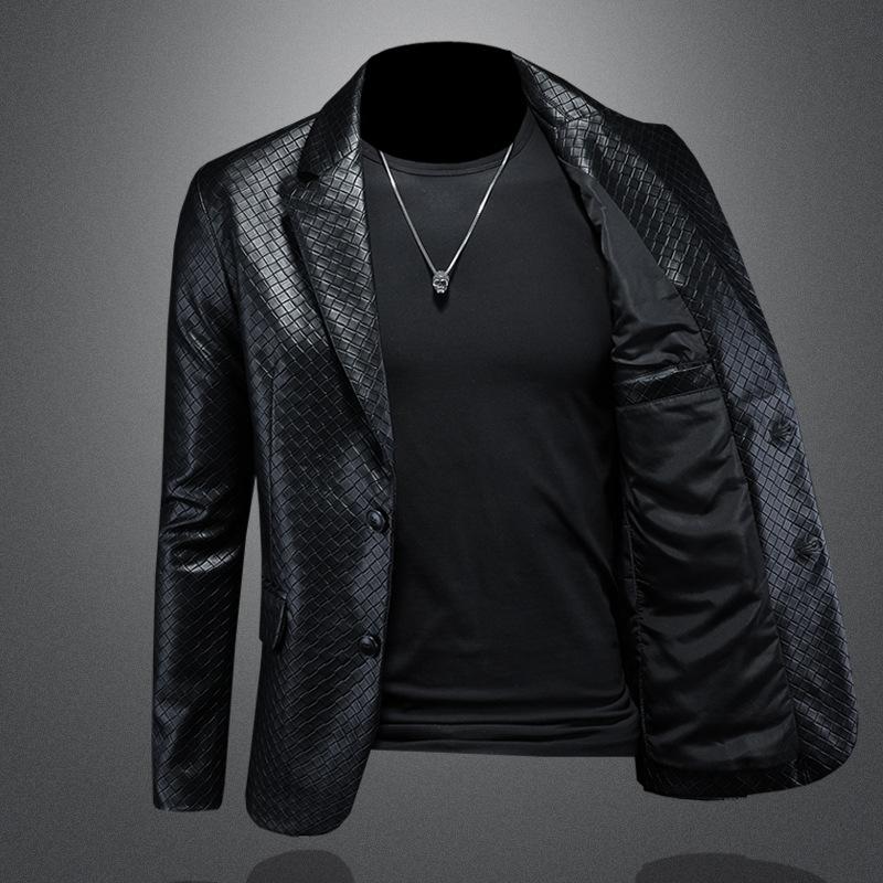 2025 New Style Western Leather Jacket For Men Trendy Casual Versatile Slim Fit Outerwear 8221