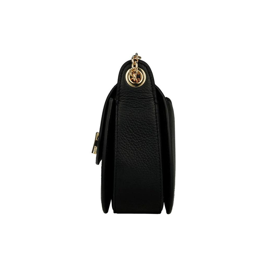 Michael Kors Mk Izzy Chain Solid Color Vintage French Large Logo Leather Saddle Bag Crossbody Small Women Bags Black 32T1GZYC0L-001