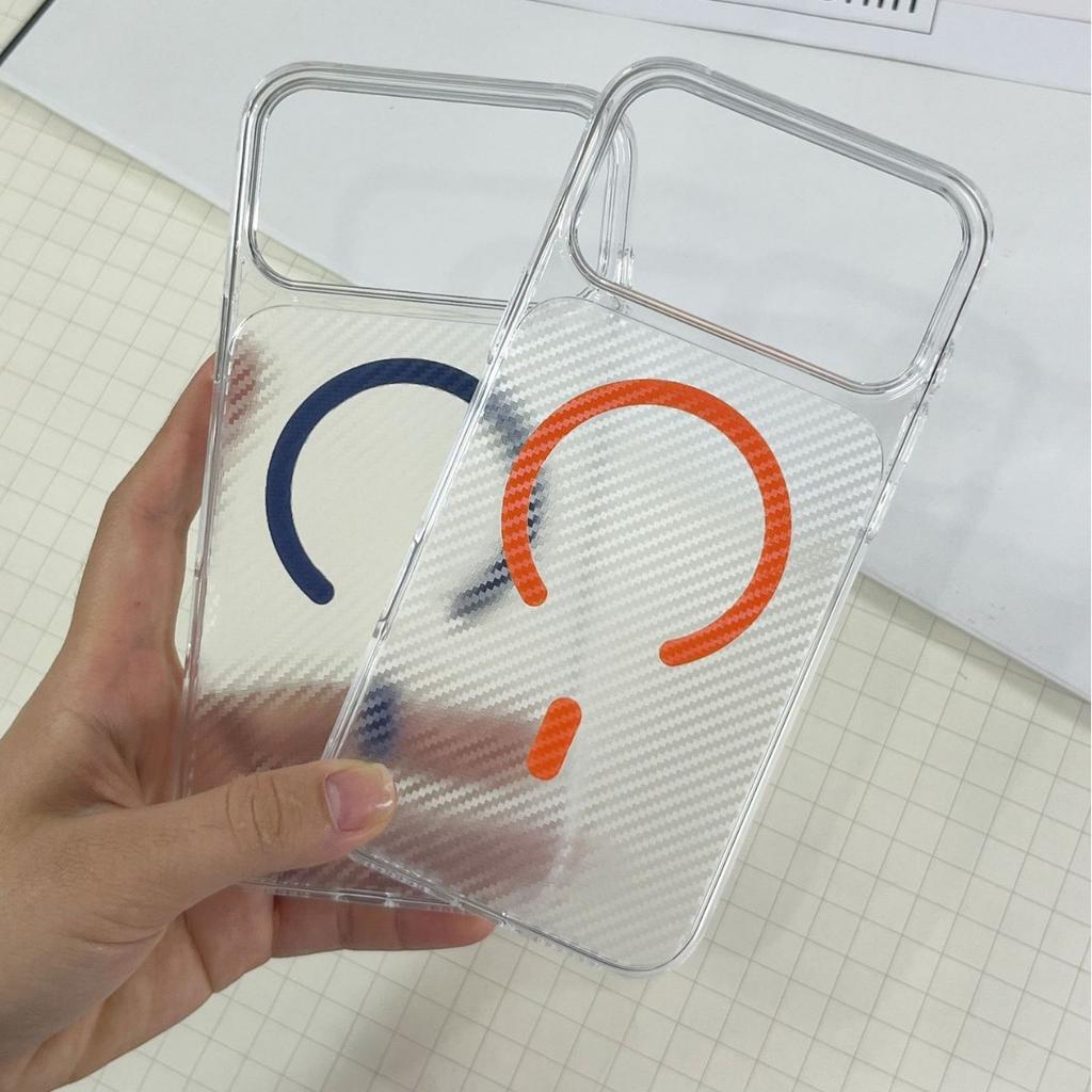 Applicable To iPhone11PM Magnetic Transparent Mobile Phone Case Apple 11 All-inclusive PC Carbon Fiber Texture Magnetic Mobile Phone Case