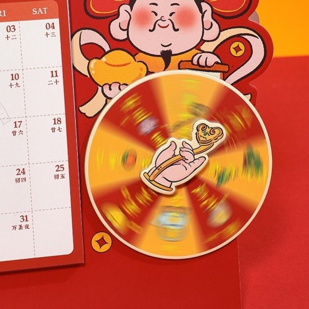 Traditioneller Schreibtischkalender Doppelspirale Flip-Kalender Chinesischer Stil Kalender Neujahrsgeschenke
