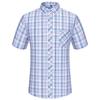 Short Sleeve Men Plaid Shirts For Summer 100% Cotton Casual Regular Fit Male Clothing with Pocket