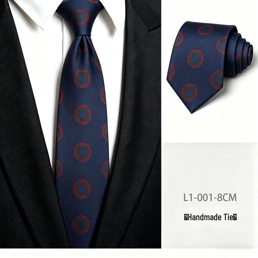 Retro 8cm Unisex Patterned Tie - Casual & Formal Professional Men's Accessory