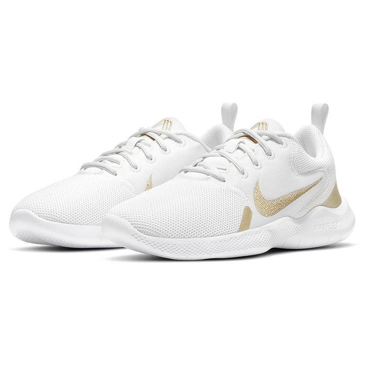 Nike Flex Experience Run 10 White Metallic Gold Star Women's CI9964-010