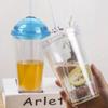 Double-Layer Clear Tumbler 350/450/650ml Iced Coffee Cup Smoothie Cup Water Bottle  Home Use