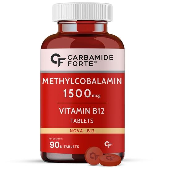 

Carbamide Forte Vitamin B12 Tablets 1500 mcg -Active form of Methylcobalamin Vitamin B12 Supplements for Men & Women- 90 Veg Tablets
