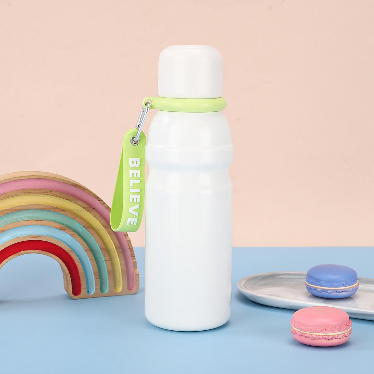 

New Spunding Colorful Steel Thermos Cup Big Cap Straight Drink Student Cup Outdoor Fitness Sports Water Cup Durable 600ML