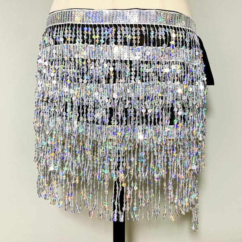 Sequin Tassel Waist Chain Hip Scarf for Belly Dance Performance & Practice