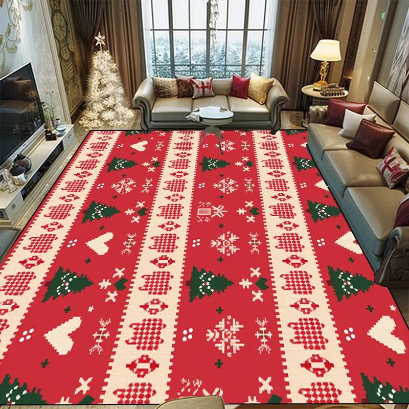 Weihnachtsteppich im amerikanischen Stil für Wohnzimmerdekoration Sofa Couchtisch Bereichsteppiche für Schlafzimmer Großer Bereich Bodenmatte Waschbar
