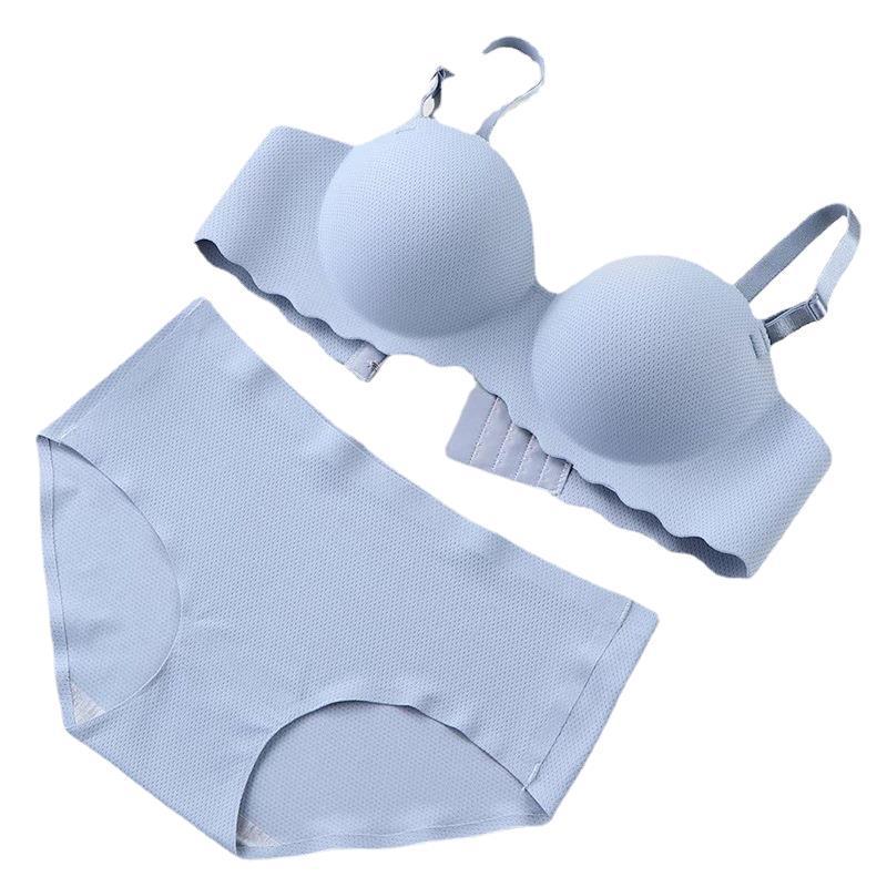 Damen kabelloser Push-Up nahtloser Halbschalen-BH für kleine Brüste