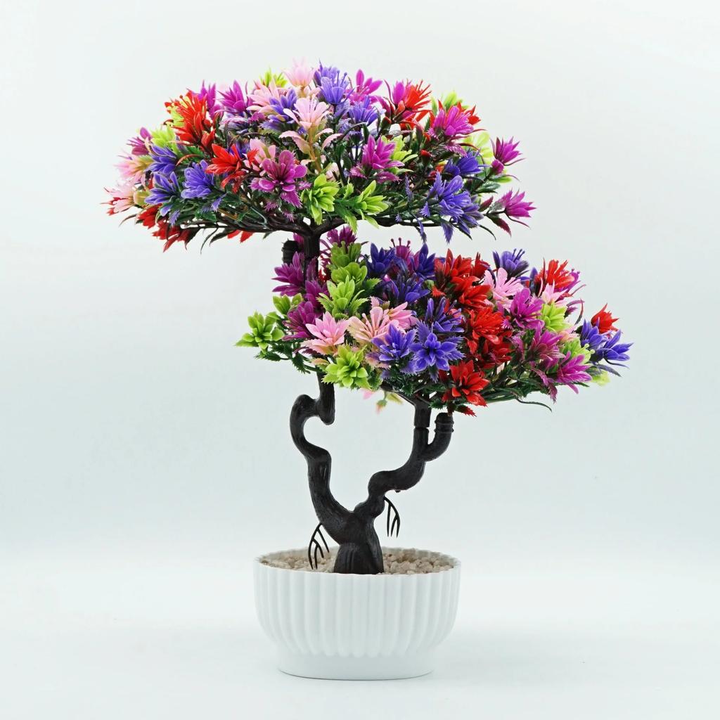 Künstliche Blume, Höhe 31cm, Grün, Xiangyun Kiefer Bonsai, Heimdekoration, Hochzeitsszene, Desktop Grünpflanze Topfpflanze