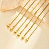 18K Real Gold Plated Bracelet Stackable for Women, Dainty Satellite Link Chain Bracelets Adjustable Minimalist Jewelry