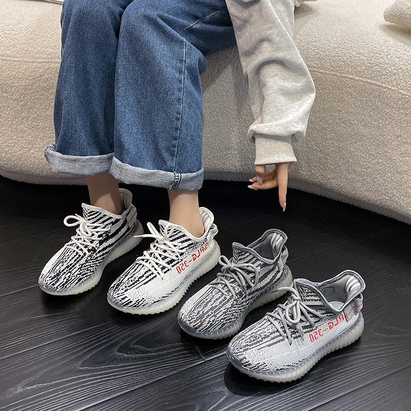 Spring and summer new coconut shoes women's 350 mesh breathable 2025 fly weaving light sports casual running net shoes tide