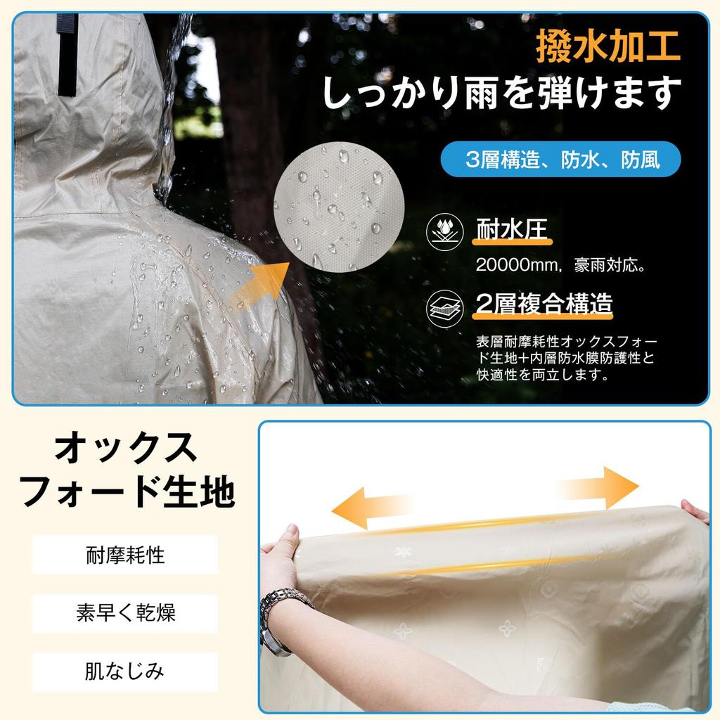 VARNIC Cycling and Backpack Compatible New Super Windproof and and Long Rain Waterproof Durable Thick Strong Water Perfect for Rainy and Heavy Unisex