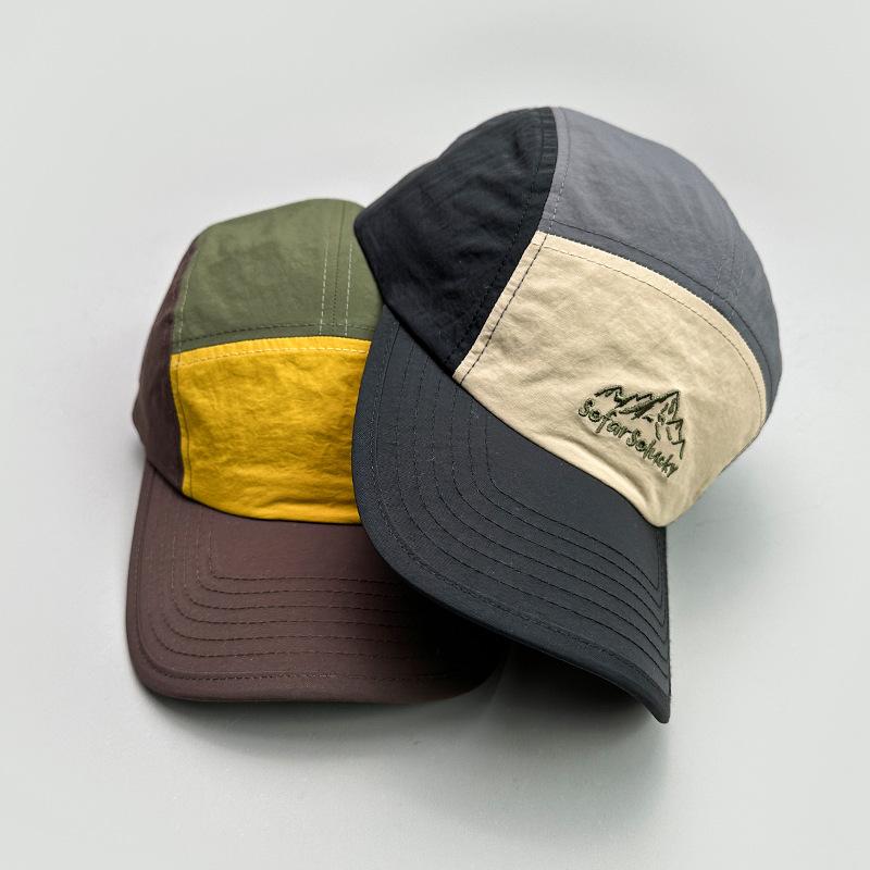 Retro Embroidery Light Board Contrasting Color Baseball Cap For Men And Women Outdoor Sports Quick-Drying Couple Sunshade