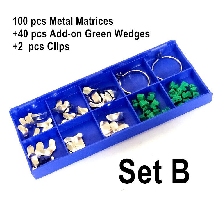 100Pcs/Set Dental Orthodontic Sectional Contoured Matrices Matrix Dental Rubber Wedges Plastic Wedge Ortho Matrice Material