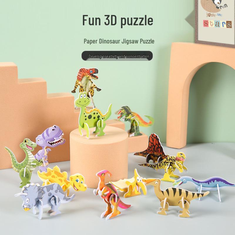 3D Dinosaur & Insect DIY Puzzle for Kids - Handmade Educational Toy Gift