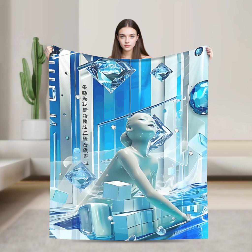 Frutiger Aero Blanket Quality Super Soft  Bedding Throws Autumn Decorative Living Room Novelty Bedspread