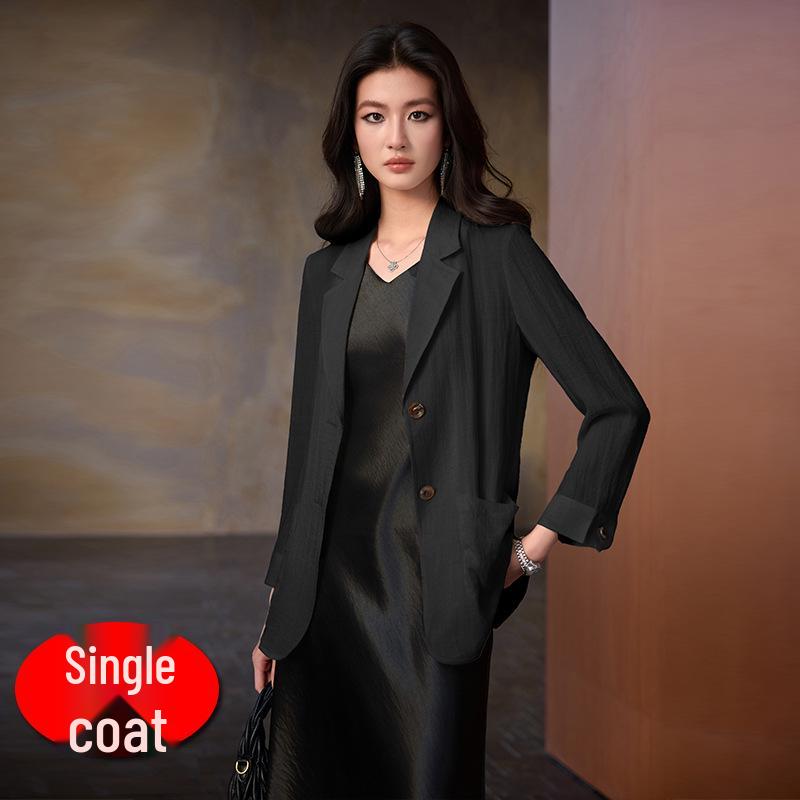 

2026 Elegant Women s Spring/Autumn Suit Jacket and Dress Set - Trendy and High-End Fashion S