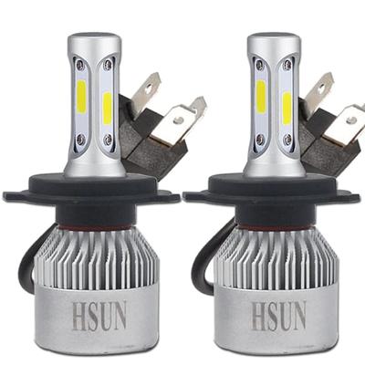 HSUN H4 LED Headlight 8000LM COB White 12V Car Bulb Hi/Lo Switch 9V-32V