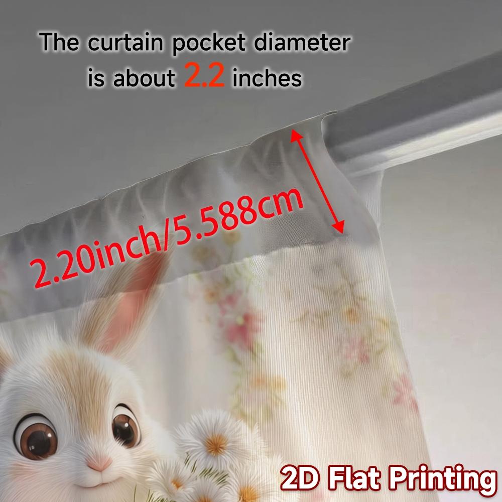 2pcs, 2D FLAT PRINTING Curtains (Without Rod) Easter Bunny Bliss Modern Fashionable Curtains Durable Polyester Curtains Outdoor