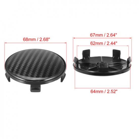 Universal 67mm 68mm Car Wheel Center Hub Caps Hubcaps Covers Black Pack of 4