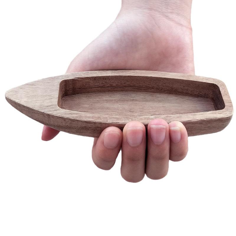 Handcrafted Wooden Fishing Boat Model Mini Canoe Vintage Ocean Landscape Decor Rustic Ornament for Home Office Desktop Gift