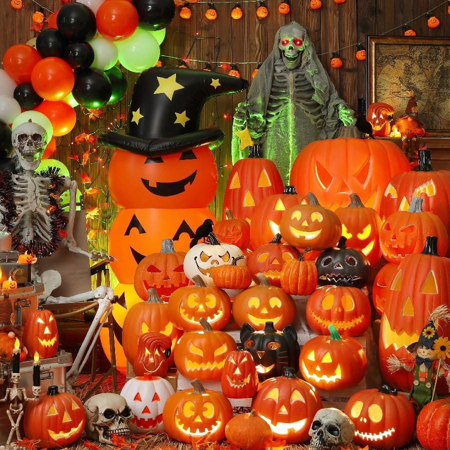 Luminous Large Halloween Pumpkin Lantern: Outdoor Decoration & Shopping Mall Display Props