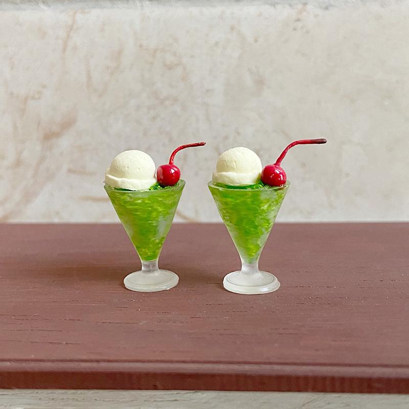 Drink 1/2Pcs Ice Cream Cups Cocktail Glass Model Pretend Play Mini Food Fit Play House Toy Doll Accessories Dollhouse Miniature