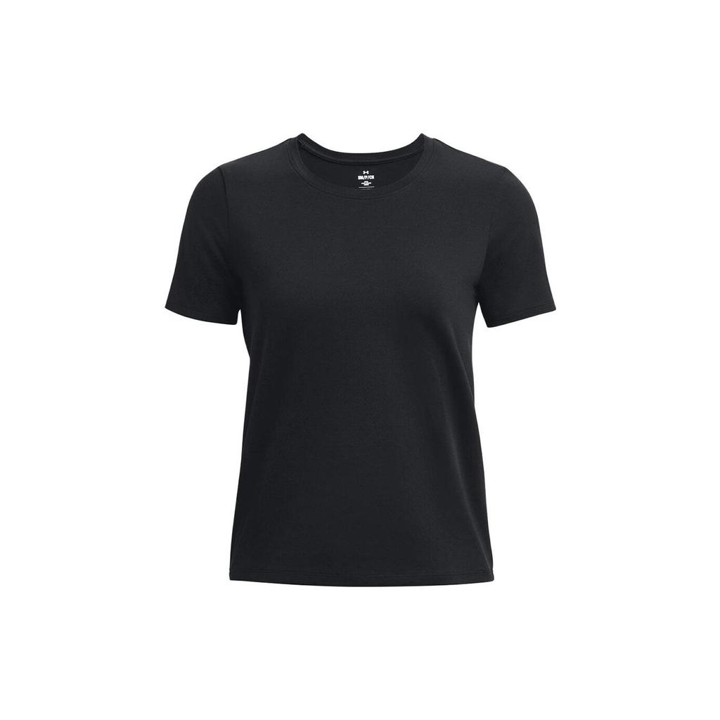Under Armour Solid Color Training Crew Neck Short Sleeve T-Shirt Women Tops Black 1379155-001