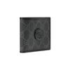 Gucci Interlocking Logo Double Fold Wallet Card Holder Canvas Leather Mini Men wallet Black 673001-92TCN-1000