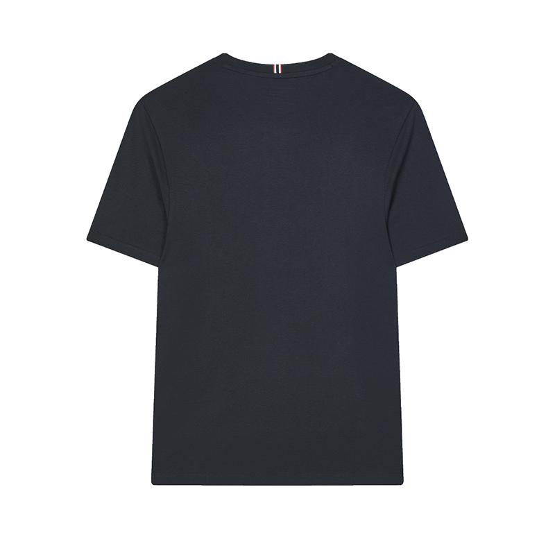 FILA Solid Color Round Neck Thin Short Sleeve T-Shirt Men Tops Legendary-Blue F11M421119FNV