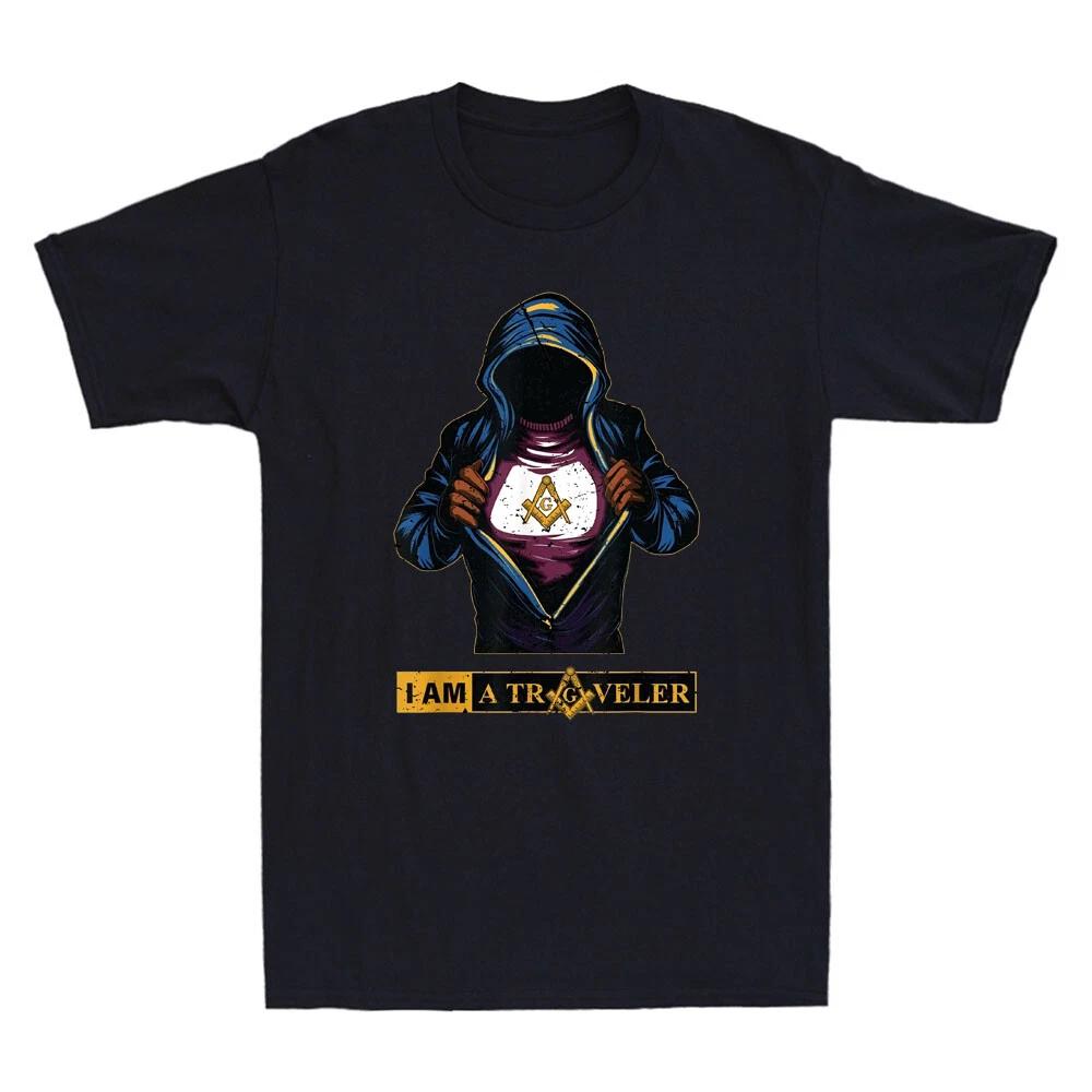 Masonic Freemason I am a Traveler Mason Funny Vintage Men s Short Sleeve T-Shirt L