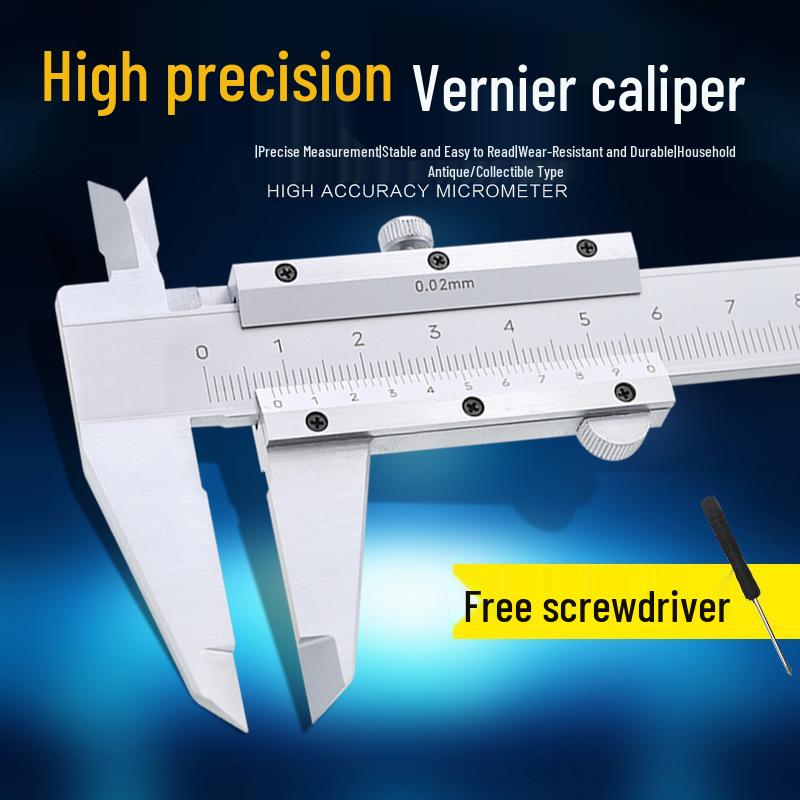 Industrial Grade High-Precision Vernier Caliper 0-150mm for Household and Craft Use