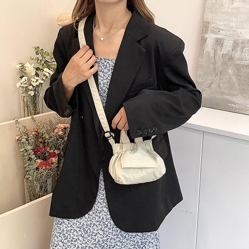 Small Nylon Shoulder Bag Korean Style Dumpling Bag Cute Canvas Messenger Bag  Office Worker