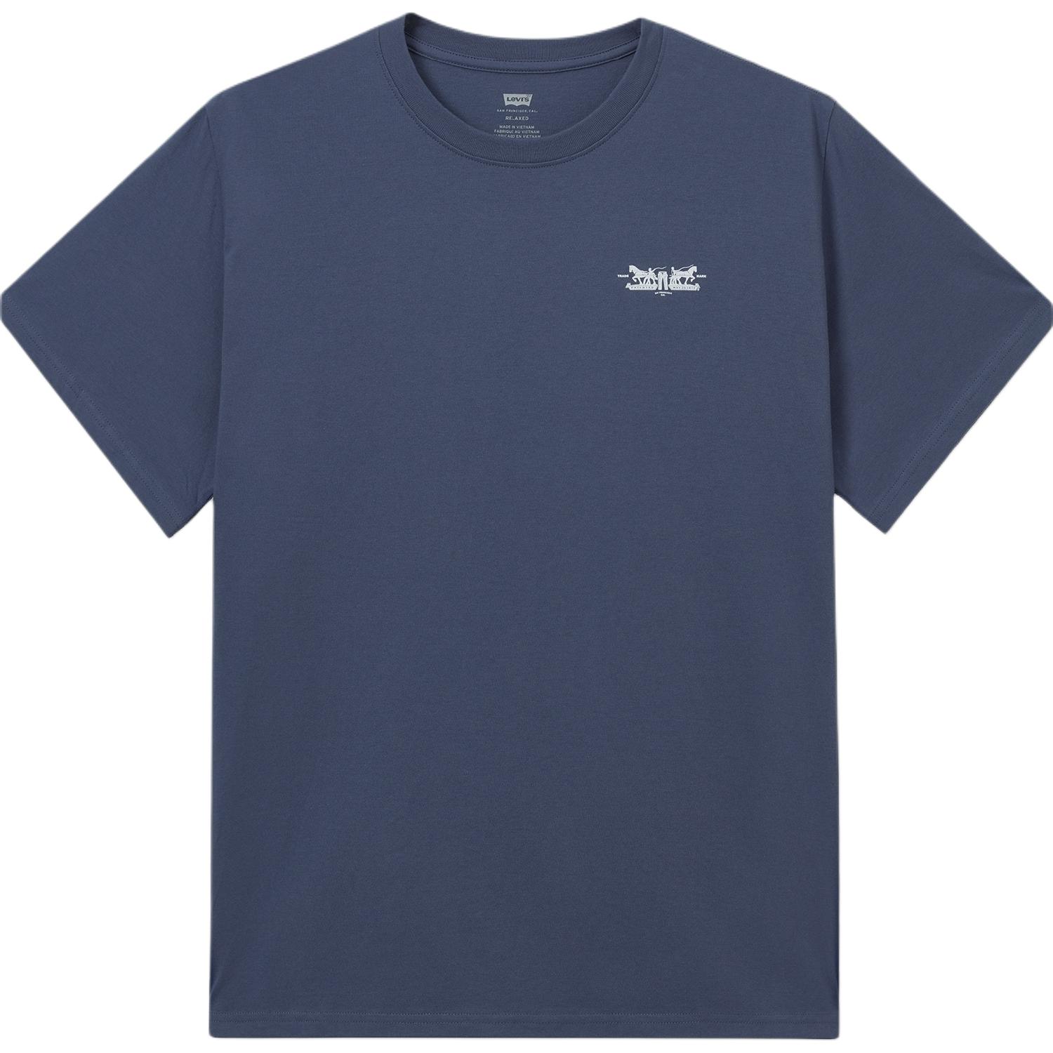 

Levis Простая Универсальная Удобная Футболка с Принтом и Коротким Рукавом Мужские Топы Синий 16143-1573 XS