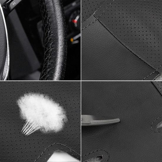 Soft Leather Steering Wheel Cover Trim For Toyota Prius 30 XW30 3 2010-15 BLACK