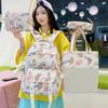 School Bag Girl Love Backpack Large Capacity Junior High School Campus School Bag Girl Cute Casual Four-piece Backpack