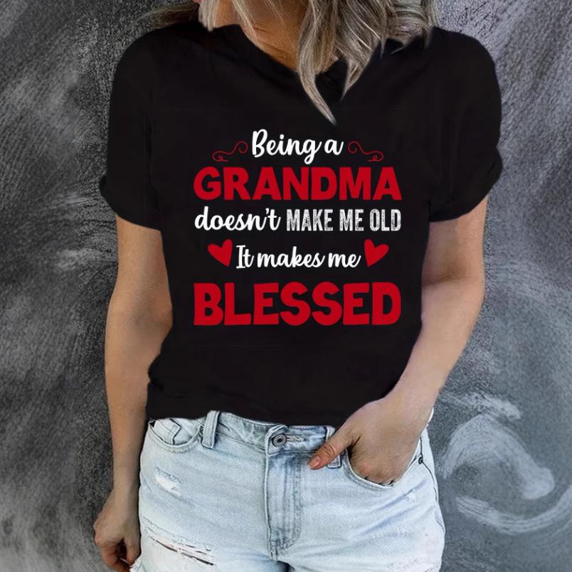 Summer Letter Love Printed Casual Short Sleeved Women's T-shirts