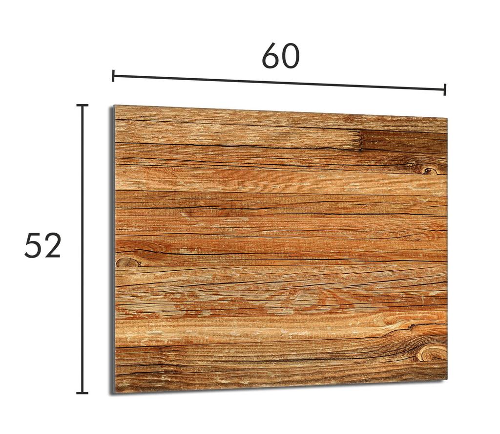 Glass Protective Plate for Stove 60x52 Wood