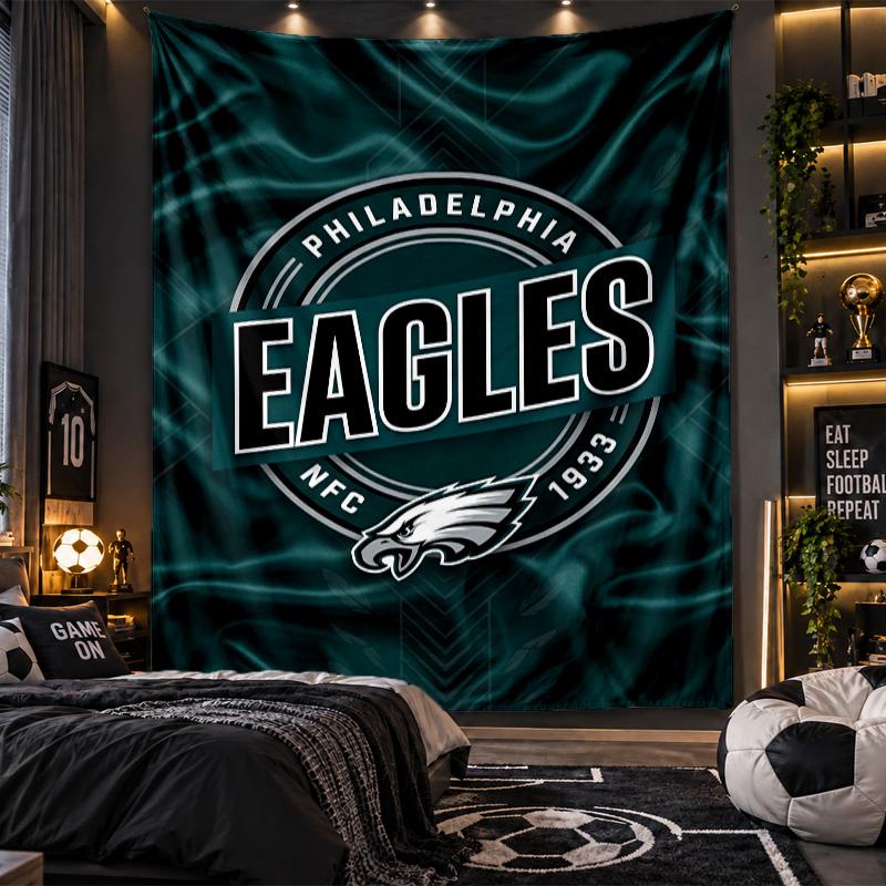 Wandbehang Wandteppich Philadelphia Eagles Druck Stoff für Wohnzimmer Schlafzimmer Heimdekoration