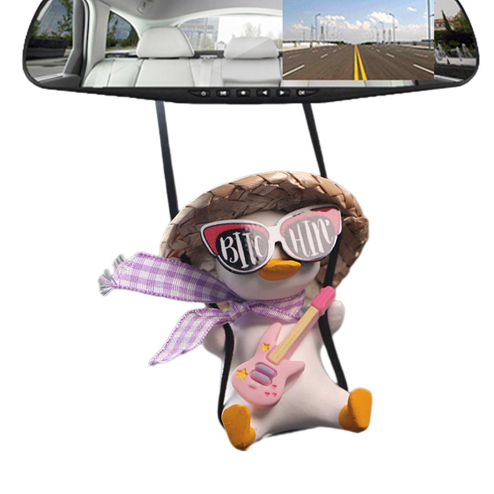 Duck Swinging Car Ornament Duck Car Hangings Ornament Car Charm For Rear View Decor Aesthetic Ornament Interior Accessories