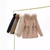 Women's Mid-Length Slimming Parka with Hood and Large Fur Collar - Fleece-Lined Plus Size Autumn/Winter Coat