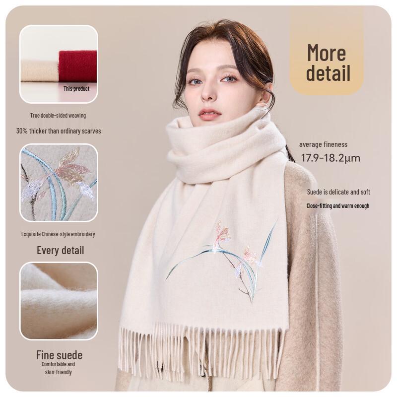 JIUMU Women's Pure Wool Winter Scarf & Shawl