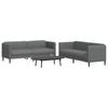 Vidaxl 2-Cz. Living Room Set, Dark Grey, Upholstered In Fabric