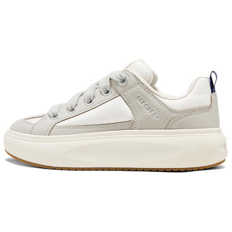 Skechers Comfortable Casual Women Ivory Low Top Sneakers Breathable Height Increasing Trendy Versatile 177482-OFWT 38.5