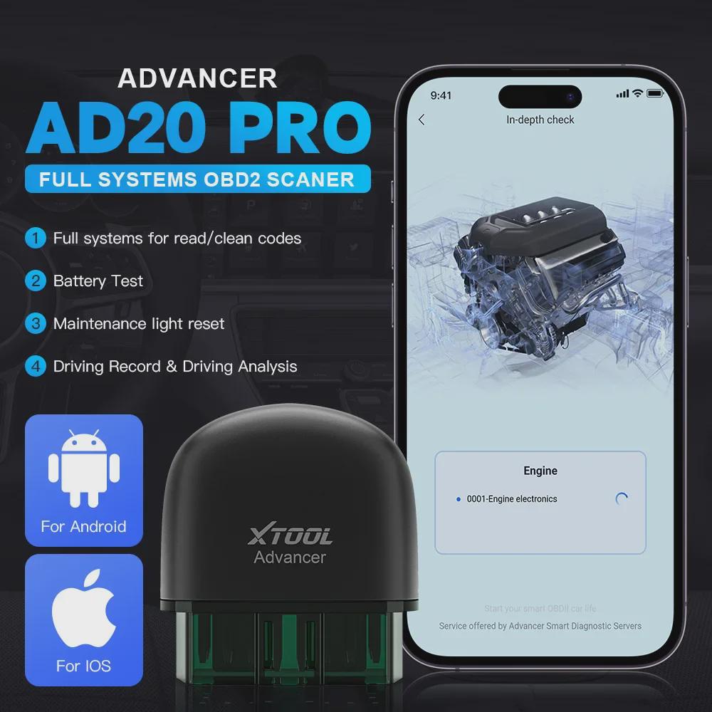 

Сканер XTOOL AD20 PRO Bluetooth OBD2 для повної діагностики системи AD20