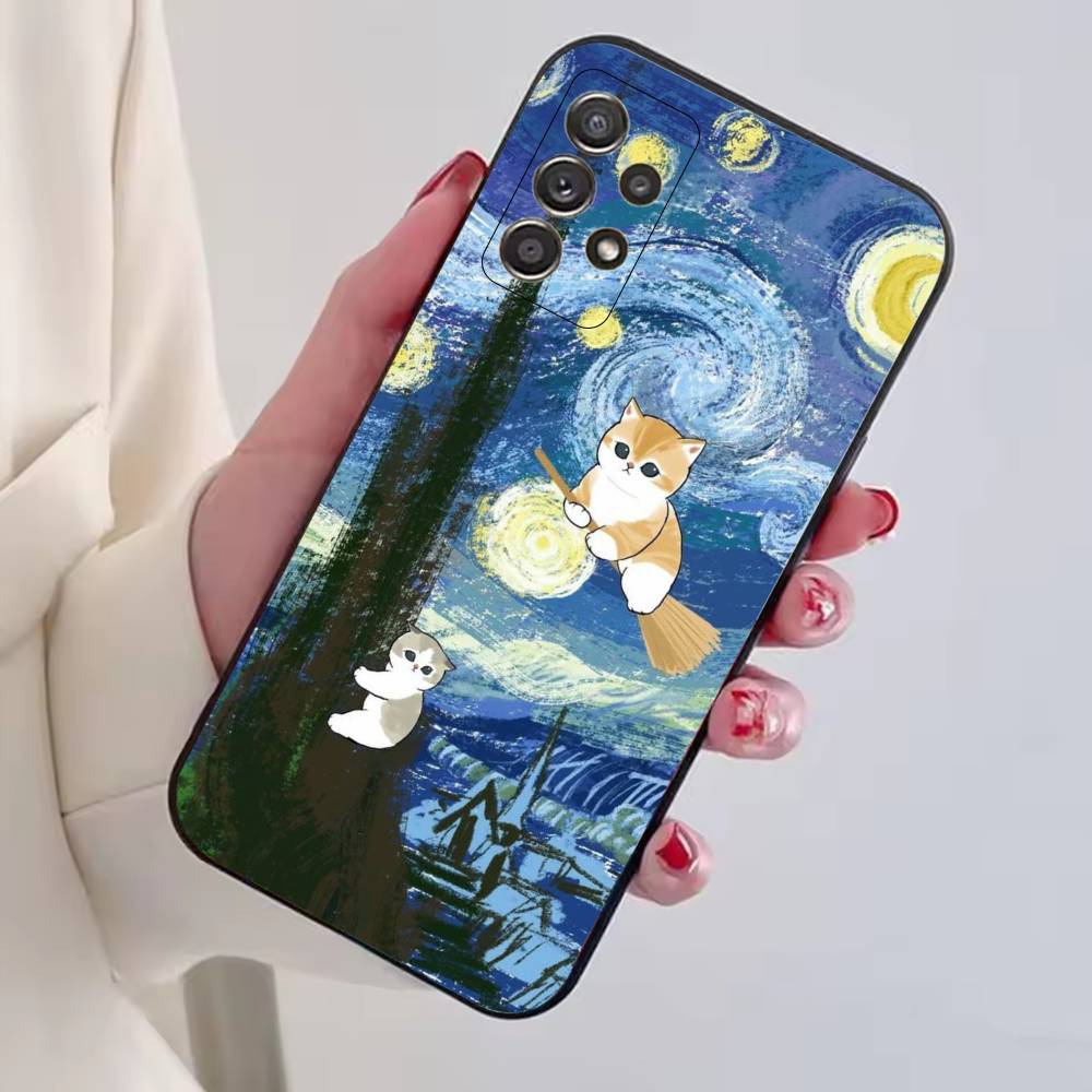 

M-Mofusand Cat Cute Cartoon Phone Case For Samsung S25,S24,S21,S22,S23,S30,Ultra,S20,Plus,Fe,Soft Silicone Black Cover Samsung S105G