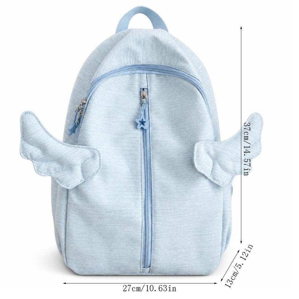 Nylon Angel Wing Backpack Pure Color Waterproof Fabric School Bag Large Capacity Lightweight Travel Backpack for Adults Student