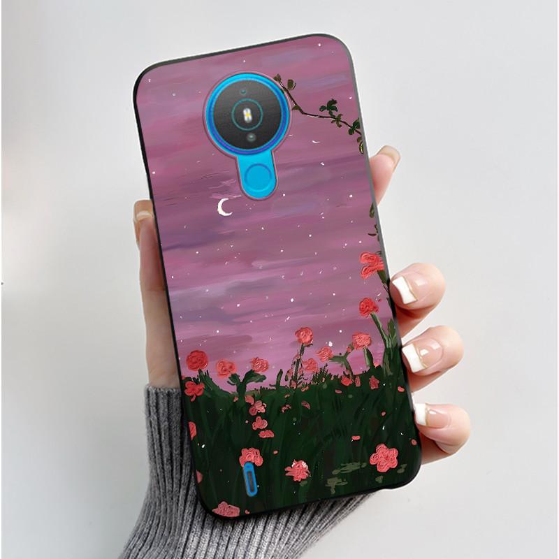 Cute Case For Nokia 1.4 / Nokia 1 / Nokia 1 Plus Capa Printing Shell Protective Cover Soft Silicone Cartoon Black Casing Fundas